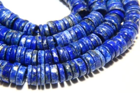 Lapis lazuli perles heishi calibrées sans aspérité pour création bijoux