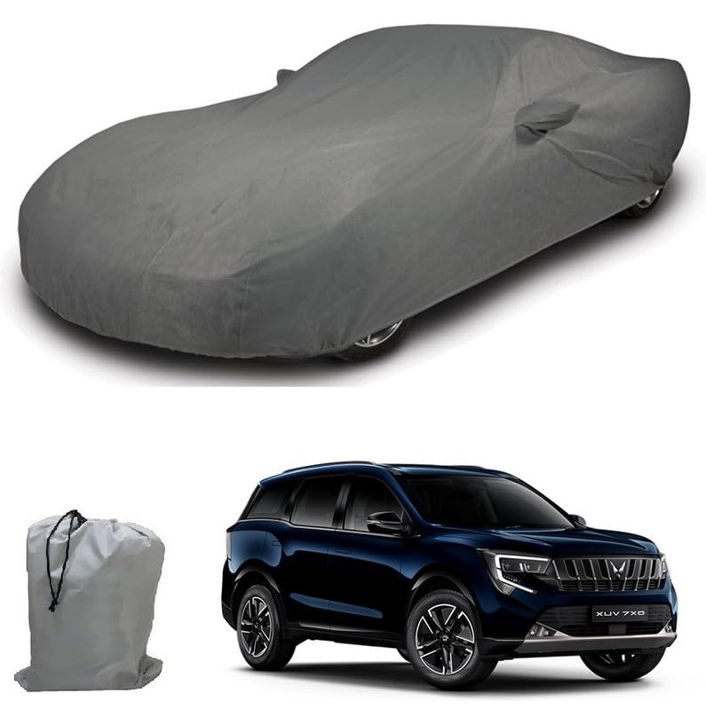 Image of ARCUATE Triple Layer Custom fit Car Body Cover for Mahindra XUV 7xo |Top Layer Dustrproof | Middle Layer Waterproof | Bottom Layer Scratch Protection | Outdoor Indoor Fabric