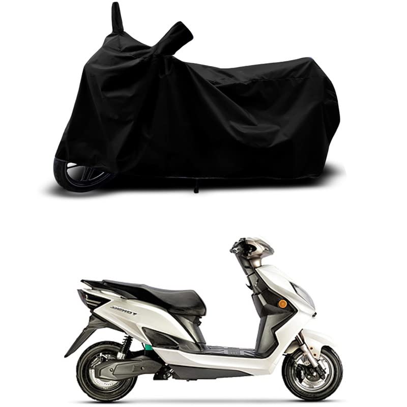 Image of 100% Scratchproof /UV-Rays /Heat Protection /Birds Dropping /Water Resistant /Dust Proof /Waterproof /Full Bike Scooty Two Wheeler Body Cover Compatible for Evolet Derby All Varients[Black]