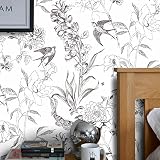 Floral Wallpaper Peel and Stick Wallpaper Boho Floral Contact Paper for Cabinets Self Adhesive Remov