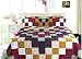 All for You 3-piece Reversible Bedspread/ Coverlet / Quilt Set- OverSize( to the floor)-Real patchwork-Burgundy back (king, California King)