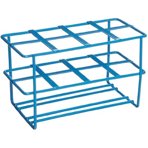 Heathrow Scientific - HEA232461 HD232461 Steel Epoxy-Coated 8-Well Wire Racks for 50mL Tubes, Blue Cover