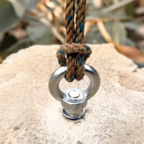 Pack de 6 tornillos de ojo M8 x 80 mm con rosca de precisión para colgar columpios 7
