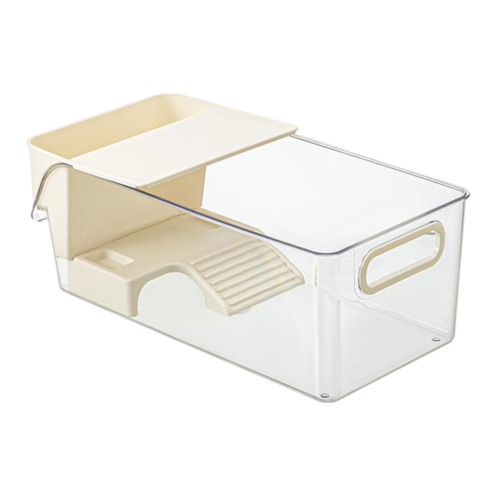 Aquarium L en PETG avec zone de repos intégrée pour tortue et bac à plantes décoratif