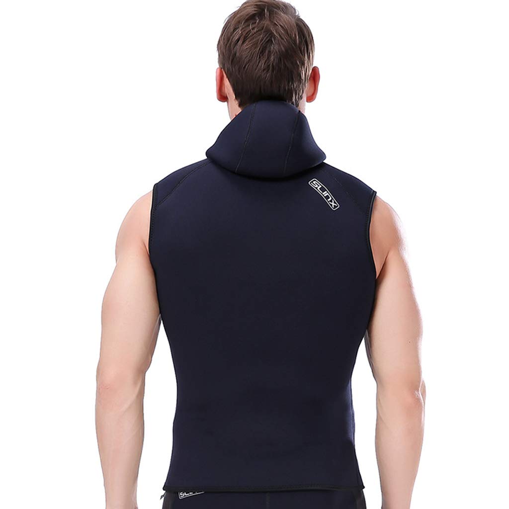Traje de neopreno de 3 mm con capucha para hombre, chaleco de buceo sin mangas con capucha para surf, esnórquel y natación