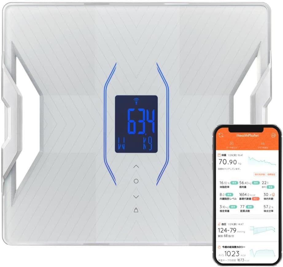 Amazon.co.jp: 体組成計 ヘルスメーター スマホ 日本製 ホワイト RD