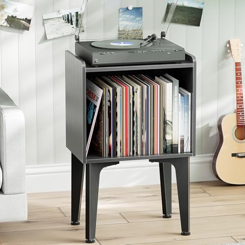 Simple Trending Record Player Stand, Vinyl Record Storage Table, Black