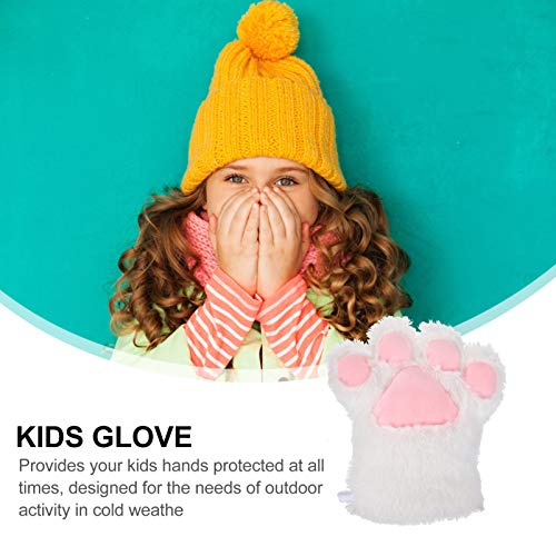 Toyvian White Plush Paw Mitts Animal paw Gloves Gloves Mitts Furry Animal2