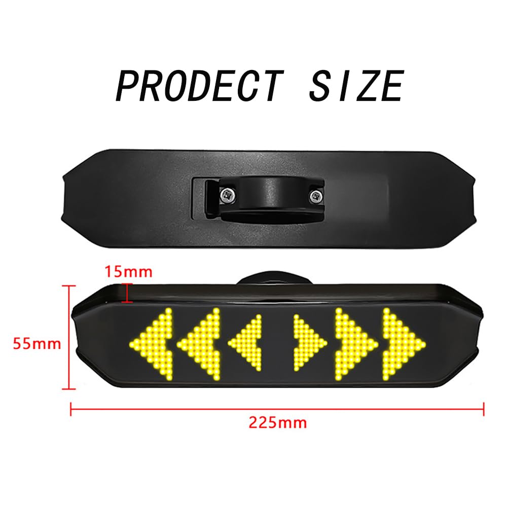 Luce Freno Per Bici, Fanale Posteriore Per Bici Con Telecomando, Indicatori Di Direzione Intelligenti, Segnale In 4 Modalità, Impermeabile E Alta Luminosità RGB, Adatto Per Biciclette, Motociclette,