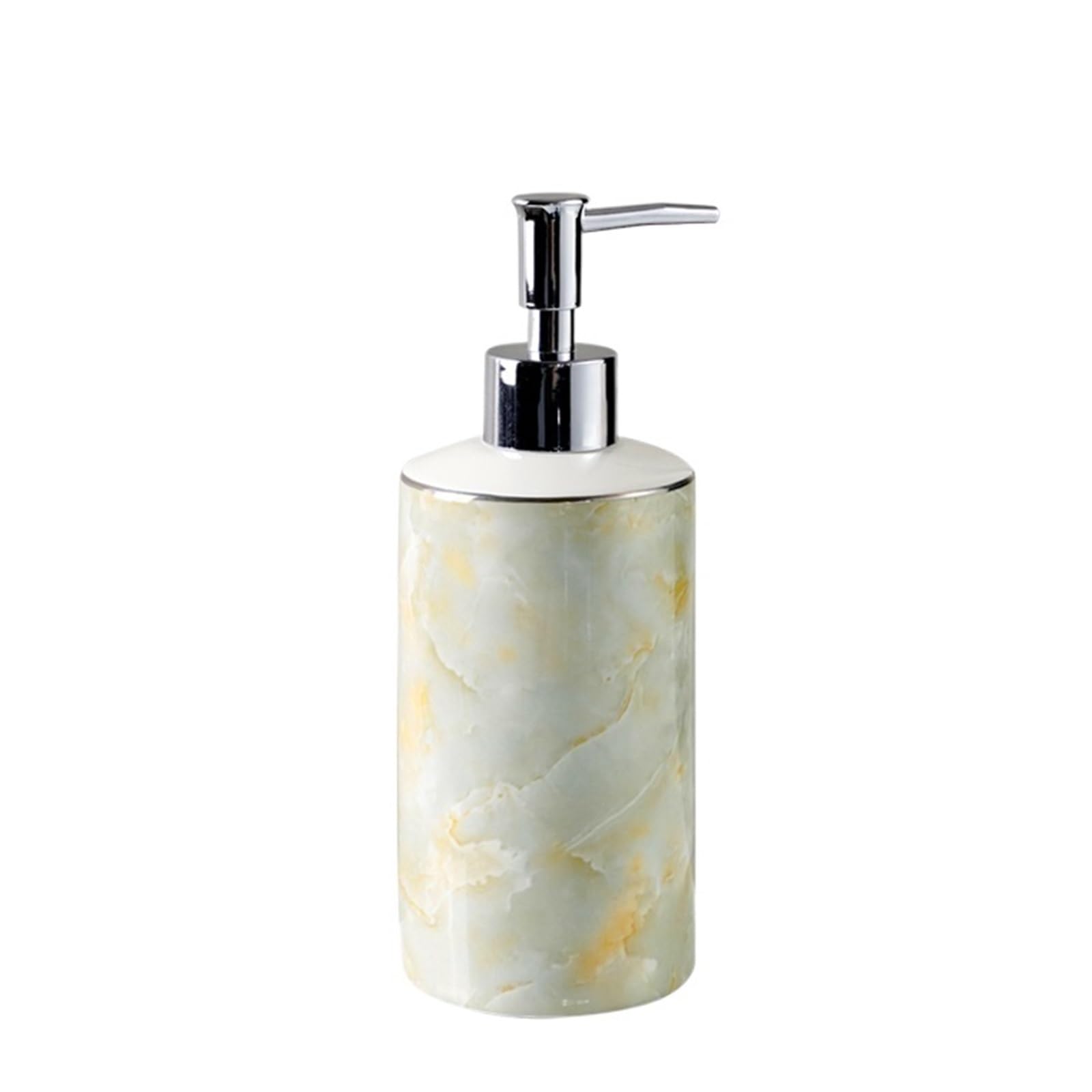 Lotion Dispenser Light Luxury Ceramic 450ml Soap Dispenser Shower Gel Laundry Press Pump Bottle(Gris)