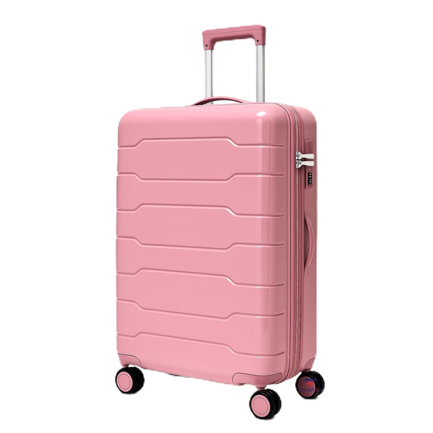 28-Inch Hard-Shell Luggage Suitcase | Lightweight 3.7 kg | 360° Spinner Wheels | 2-Way Zipper | Multi-Functional Lock | Business & Family Travel Trolley Bag (1, BPINK-28INCH)-image-43