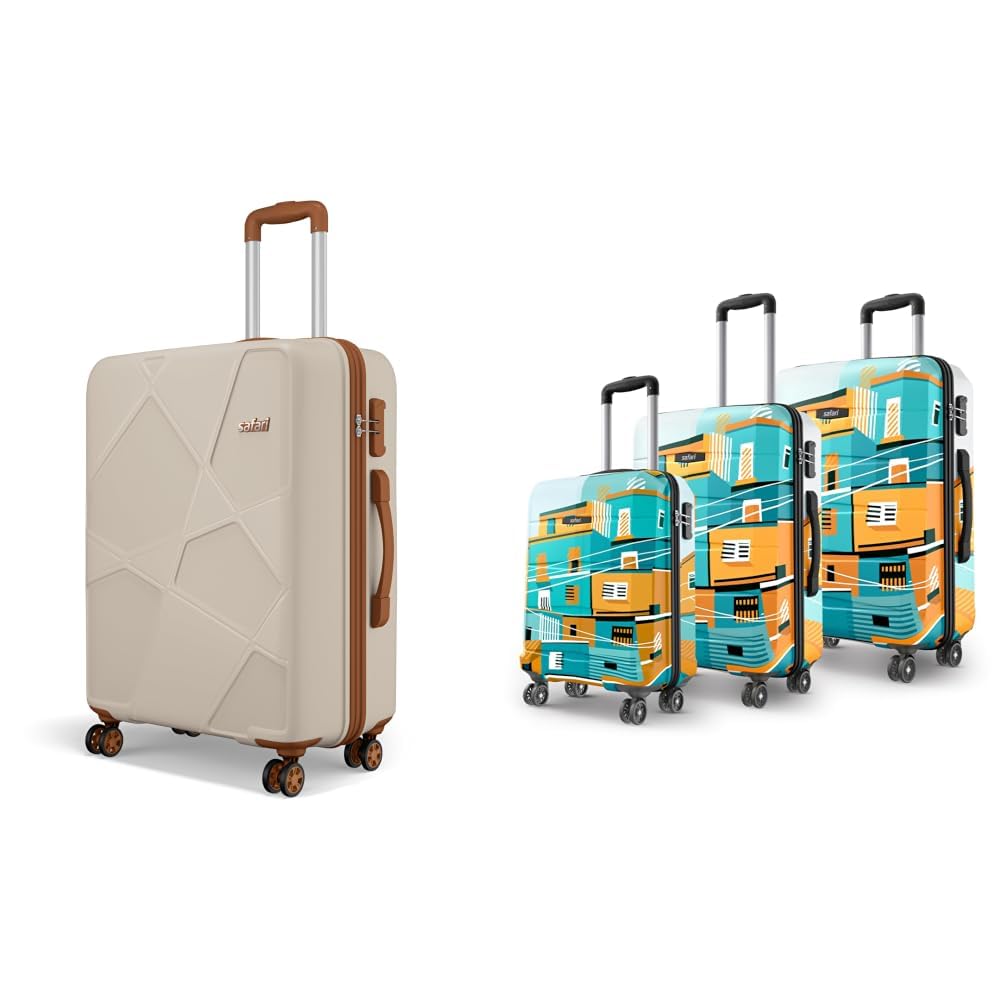 Pentagon Pro 8 Wheels 66cm Medium Size Trolley Bag, Hard Case Polypropylene, 360º Wheeling + Oasis 55, 65 & 77 Cms Polycarbonate Trolley Bag, Printed Cabin 8 Wheels Spinner Travelling-image-23