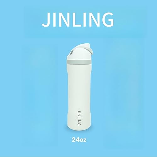 Miniatura 9 de Botella de agua de acero inoxidable aislada de 24 onzas con popote para deportes y viajes, botella de agua deportiva sin BPA (rosa claro)