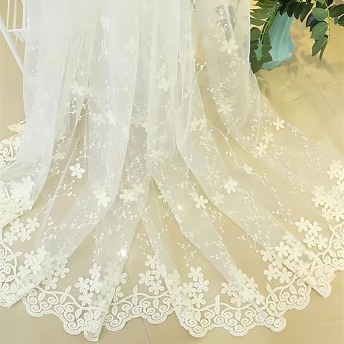 SXYITE レースカーテン 幅100 x 丈98cm[2枚] UVカット 日中外から見えにくい...