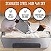 Clear Style Stainless Steel Mud Pans 2 Pack 14-Inch – Drywall Taping Tools with Anti-Slip Hand Grip Sticker – Easy Clean, Rust-Resistant, Heavy-Duty Construction for Professionals & DIYers