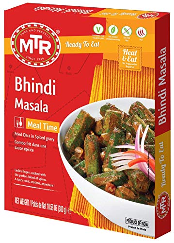 MTR Ready to Eat Just Heat and Eat | No Preparation | No additives | Gluten Free | Pack of 5 | Bhindi Masala 300gm