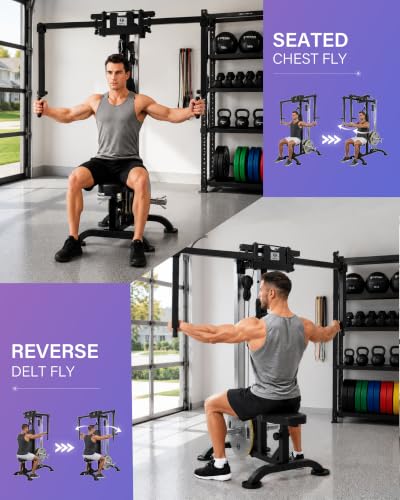 Image of HVO Chest Fly Machine PEC: Deck Fly and Reverse Delt Machine Adjustable Upper Body Home Gym Ab Workout Butterfly Machine for Chest, Back, Pectoral, Rear Deltoid and Shoulder Training