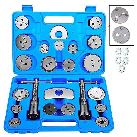 JOMAFA - REPOSICIONADOR DE PISTONES DE FRENOS CON ROSCA 24 PIEZAS + 5 arandelas (para reposicionar el pistón de freno al cambiar los discos, las zapatas o las pastillas de freno)