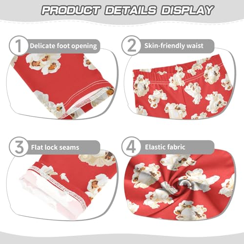 Girls Leggings Popcorn Red Print Soft Toddler Leggings for Girls Kids Pants Size 4T-10T3