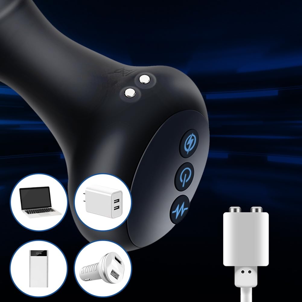 SXOVO Vibratore, Palline Anali Elettriche Vibranti con Funzione di Riscaldamento, Vibratore Anale con 10 Modalità di Vibrazione e 5 Intensità di Shock Elettrico, Sexytoysys per Donna Uomo Coppia
