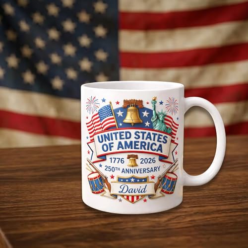 Taza Cerámica Personalizada Aniversario 250 EE.UU. miniatura 3