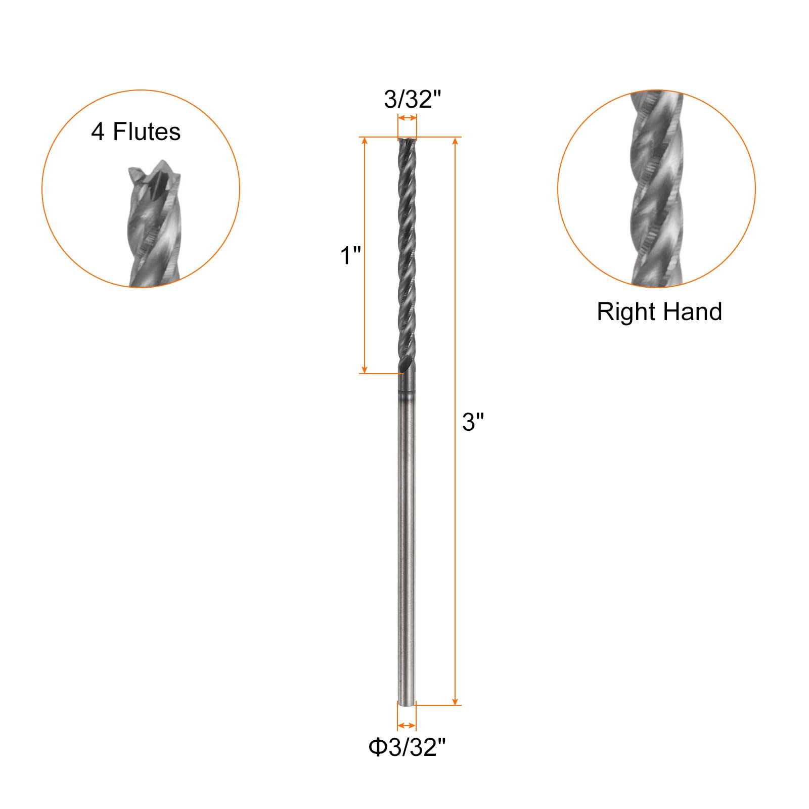 Sourcing Map Fresa Quadrata In Carburo Da 0,3 Cm, Diametro Di