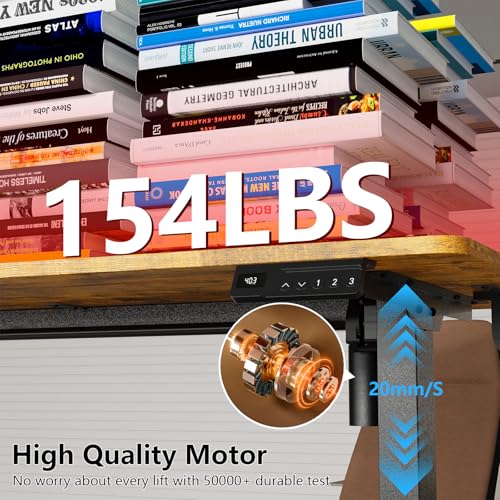 Image of 47.2 inch Electric Standing Desk, Adjustable Desk with 3 Memory Height