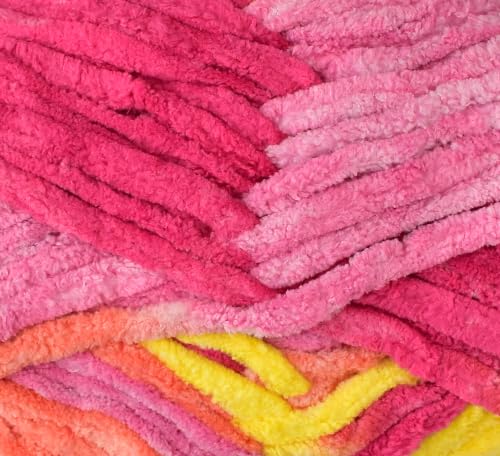 Image of M.G ENTERPRISE Knitting Yarn Thick Chunky Wool, Blankie Multi Pumpkin 200 GMS Best Used with Knitting Needles- Art-BFHC