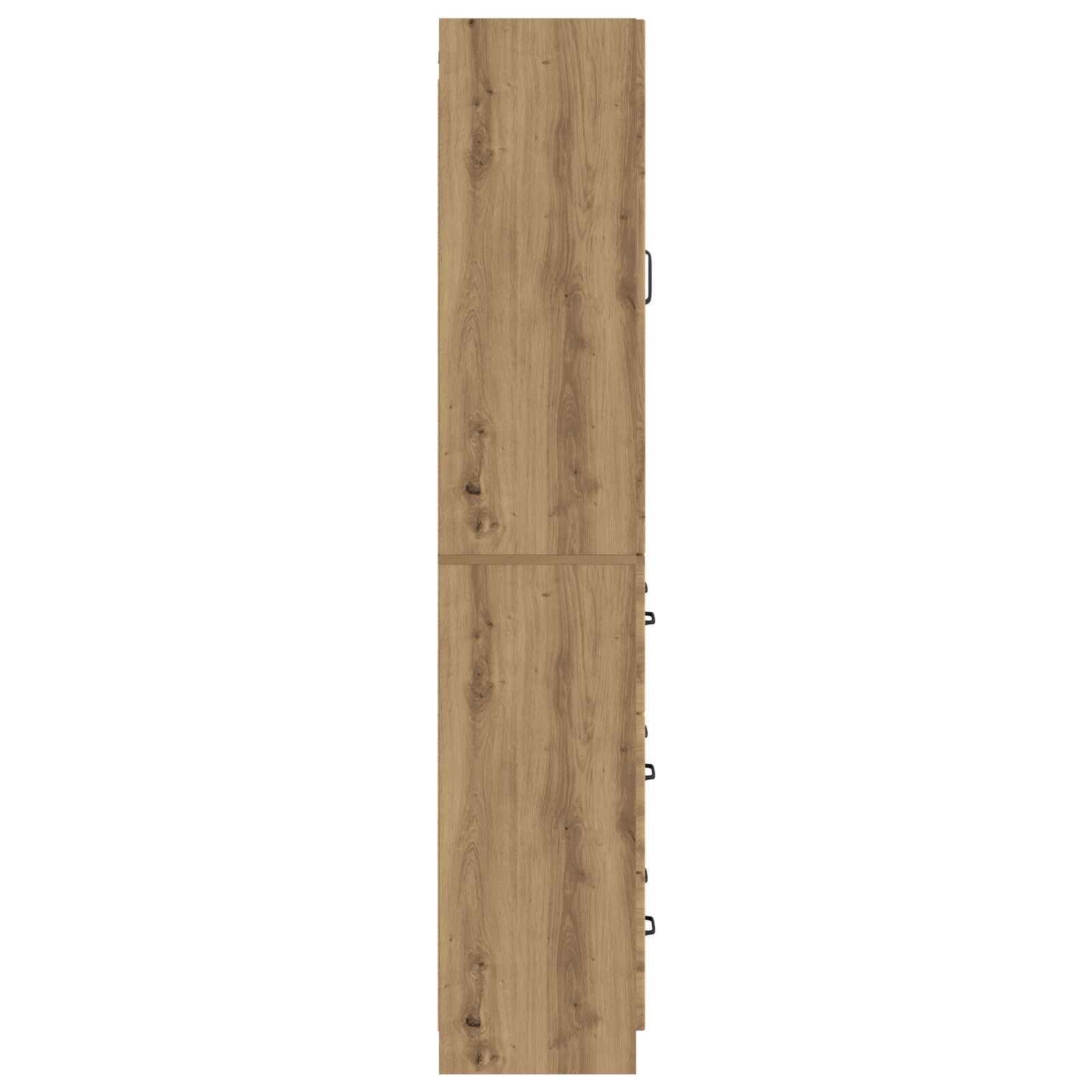 Set di 2 armadi in rovere Artisan, cassettiera con 3 cassetti e 2 ante, armadietto in legno per corridoio e soggiorno, design moderno, 66 x 34,5 x 87 cm