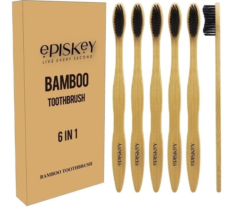 Episkey Bamboo Toothbrush for Adult Manual Toothbrsuh | Pack of 6 (Hard Bristles) (B0BWNJQK5M) Amazon Price History, Amazon Price Tracker