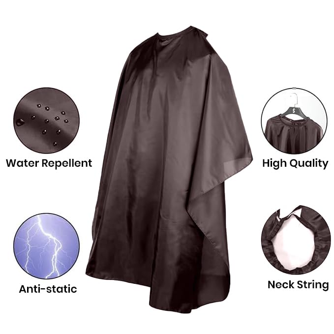 MAKSTILE Professional Hair Cutting Cape for Salons & Home Use | Waterproof & Adjustable Barber Cape | Hairdresser Cape for Styling, Cutting & Coloring | Size: 42x56 Inches | Pack of 1 (Coffee) - Image 2 thumbnail