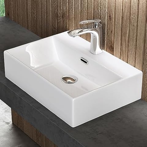 doporro Lavabo à Poser Blanc Vasque Suspendu Cover