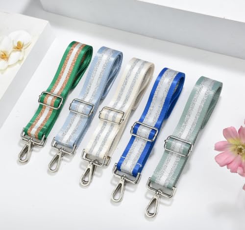 Image of LVYOUME Purse Strap Silver Hardware Wide Bag Straps Replacement Crossbody Adjustable Shoulder Strap for Purses