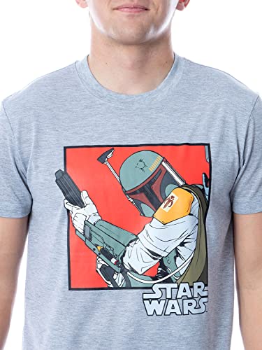 Star Wars Mens' Boba Fett Sleep Pajama Set Crewneck Shirt Pants3
