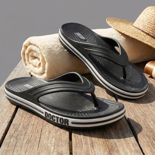 Image of DOCTOR EXTRA SOFT Men's Classic & Premium Casual Flip Flops with Soft Acupressure for Adult | Comfortable & LightWeight| Stylish & Anti-Skid |Waterproof Everyday Cushion Slippers for Gents /Boys D-553