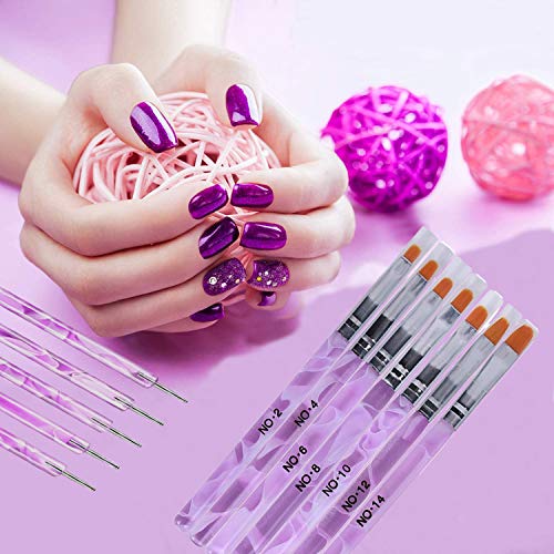 Nail Art Pinsel set, Jicyor2 Sätze Fashion Praktisch Profi Nailart Werkzeug Supplies Doppelseitiger Dotting Pen Acryl… – Bild 6