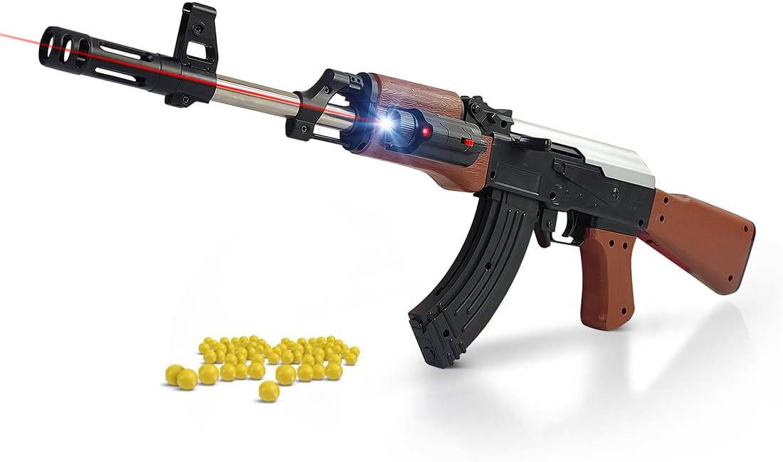 NHR AK47 Toy Gun with Laser Light and 500 Bullets (Multicolor)