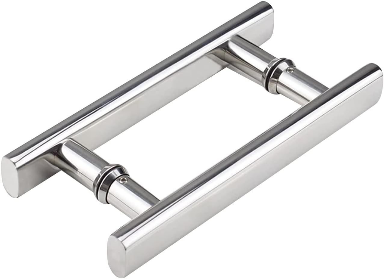 DAMSLY Shower Door Handle Stainless Steel, Polish Chrome Grab Bar Knob Back-to-Back for Bathroom Enclosures Shower Screen Glass Door, Push and Pull Door Handle (Size : 350mm-450mm)