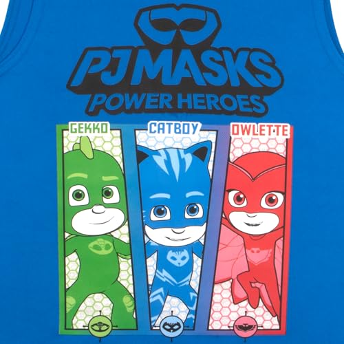 Image of PJ Masks Boy's 3-Piece Set - Short Sleeve Shirt, Tank Top and Shorts - Summer Outfit Bundle for Kids and Toddlers