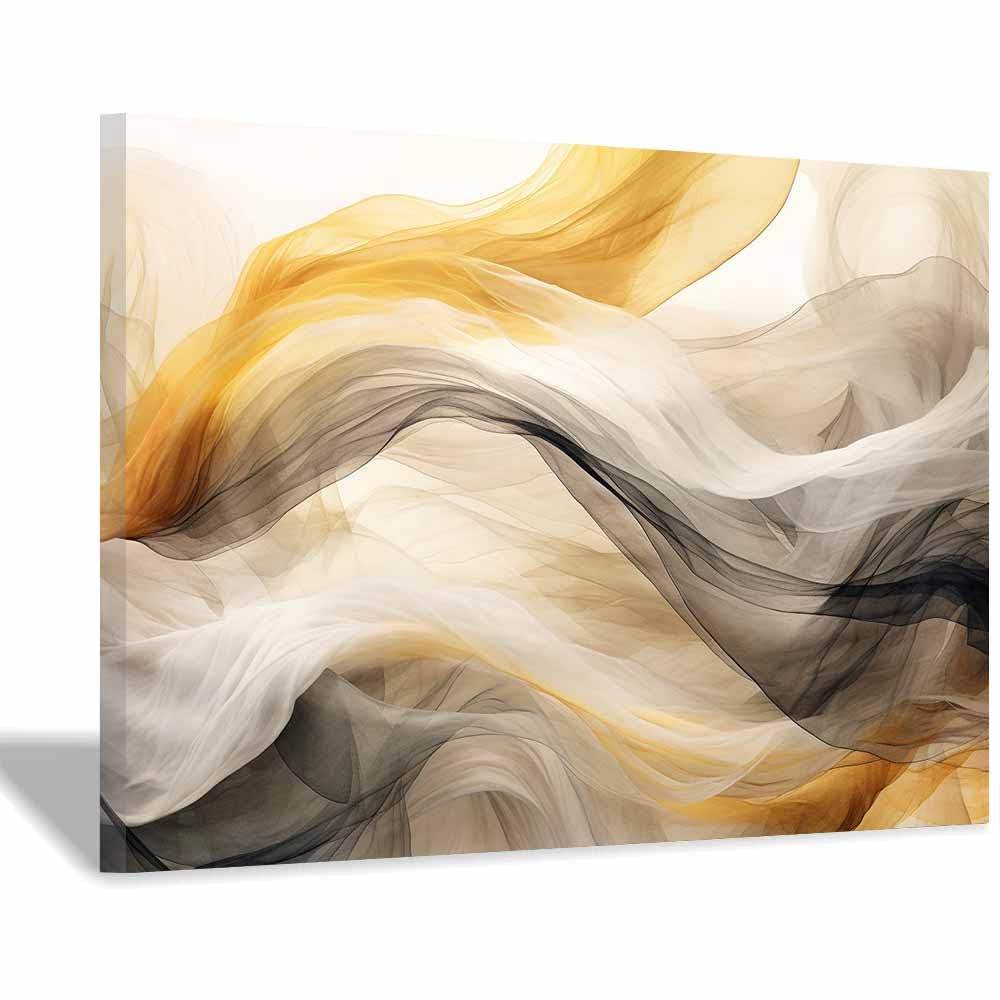Zeitgemäße abstrakte Leinwand Gemälde Wohnzimmer Linien Wandkunst, Bilder, skandinavische für Wohnzimmer, Heimwanddekoration(Gold 79)-40x60cm Gerahmt