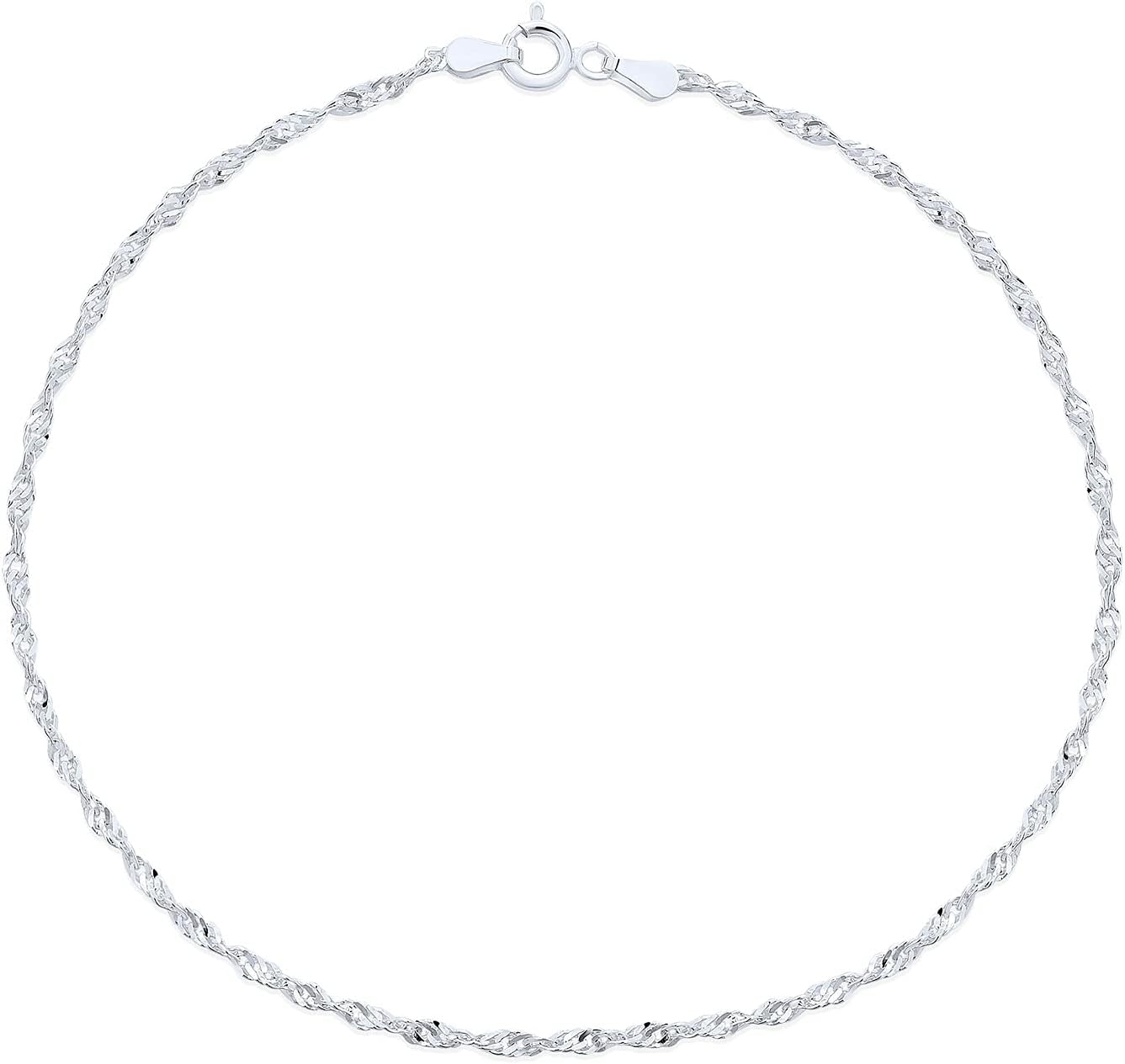 Savlano 925 Sterling Silver 9, 10 Inches Chain Anklet for Women Comes With a Gift Box