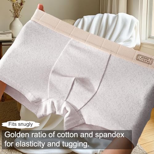 1 Pcs Men's Cotton Boxer Briefs,Wicking Underwear,Comfortable,Soft,Breathable,Regular,Purple3