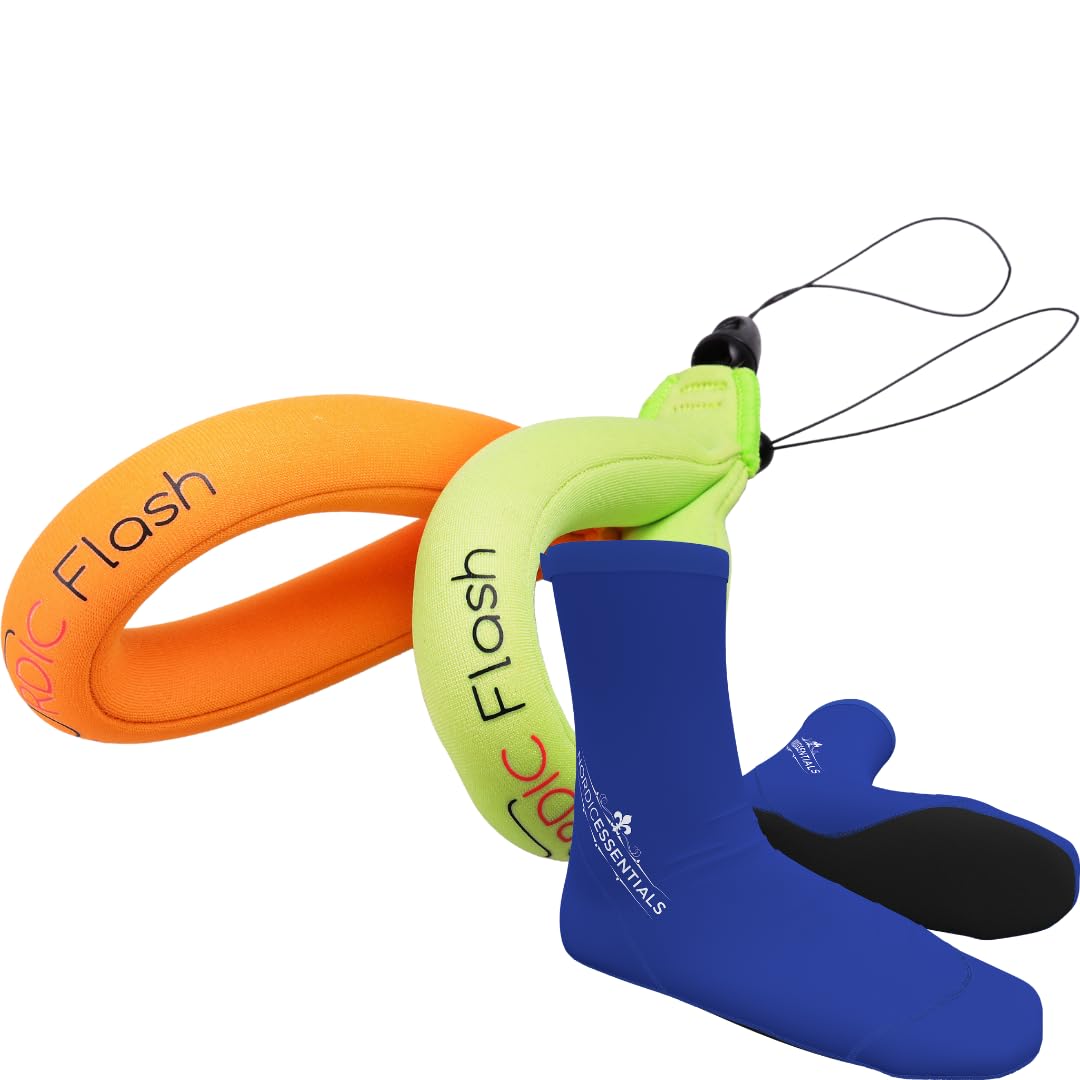Camera Floats 2p - Green Orange Bundle with Beach Socks 1p S - Blue