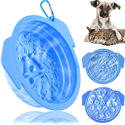 Cdycam Dog Lick Bowl Cat Slow Feeder Bowl Lick Mat for Dogs Cats Slow Feed, Premium Lick Mat for Wet or Dry Food, Water, Yogurt, Peanut Butter, for Small Dogs, Puppies Cover