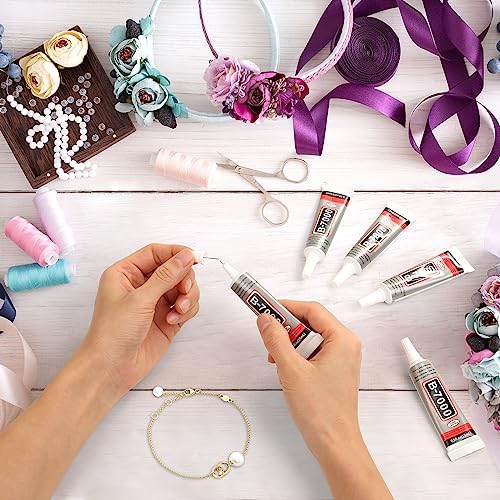 5 PCS 15 ML B7000 Fabric Super Glue, Transparent B-7000 Glue Rhinestone Gems Glue Flexible Adhesive for Crafts Jewelry Making Phone Repair Nail Art Glass Shoes Charms — view 6