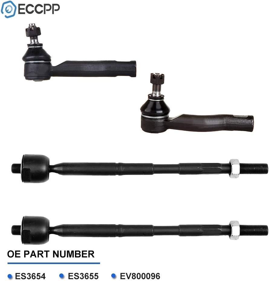 ECCPP Inner Tie Rod End Outer Tie Rod End 2005-2010 for Scion tC 4pcs ES3654 ES3655 EV800096
