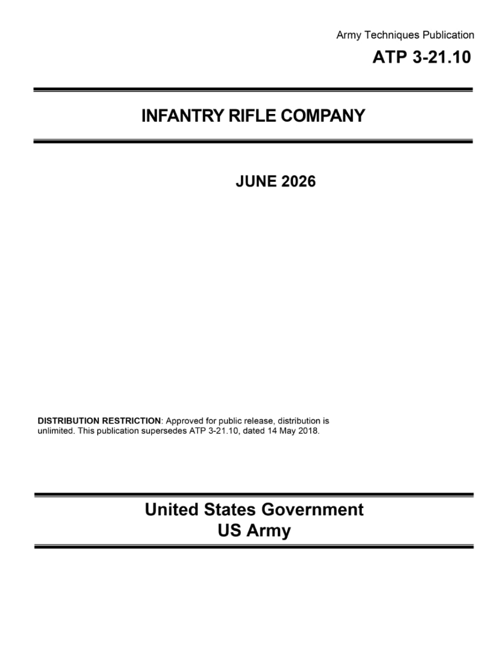 Army Techniques Publication ATP 3-21.10 Infantry Rifle Company June 2026