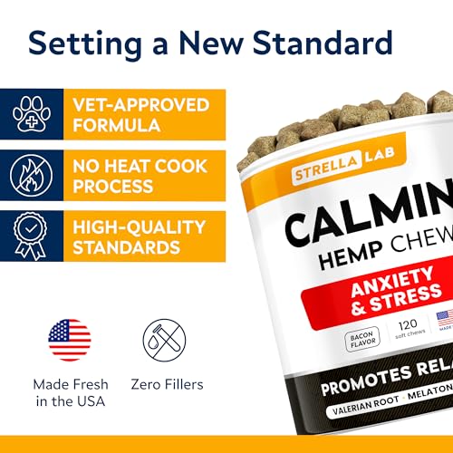 Hemp Calming Chews for Dogs – Dog Calming Treats – Anxiety Relief Treats – Dog Calming Chews – Stress – Sleep Calming Aid – Health & Wellness Supplements for Dog Separation Barking – 120 Treats Hemp Calming Chews for Dogs – Dog Calming Treats – Anxiety Relief Treats – Dog Calming Chews – Stress – Sleep Calming Aid – Health & Wellness Supplements for Dog Separation Barking – 120 Treats