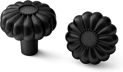 goldenwarm Paquete de 3 pomos negros para cajones, pomos negros para gabinetes, tiradores de gabinete color negro