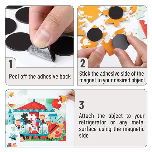 Image of Mr. Pen- Self Adhesive Magnet Dots, 40 pcs, Flexible, 1.2 inch x 2mm Thickness